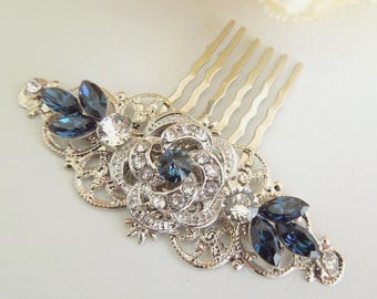 Pettine Per Capelli Vintage Con Cristalli: Accessorio Floreale Oro Rosa Per Sposa, Matrimonio E Festa