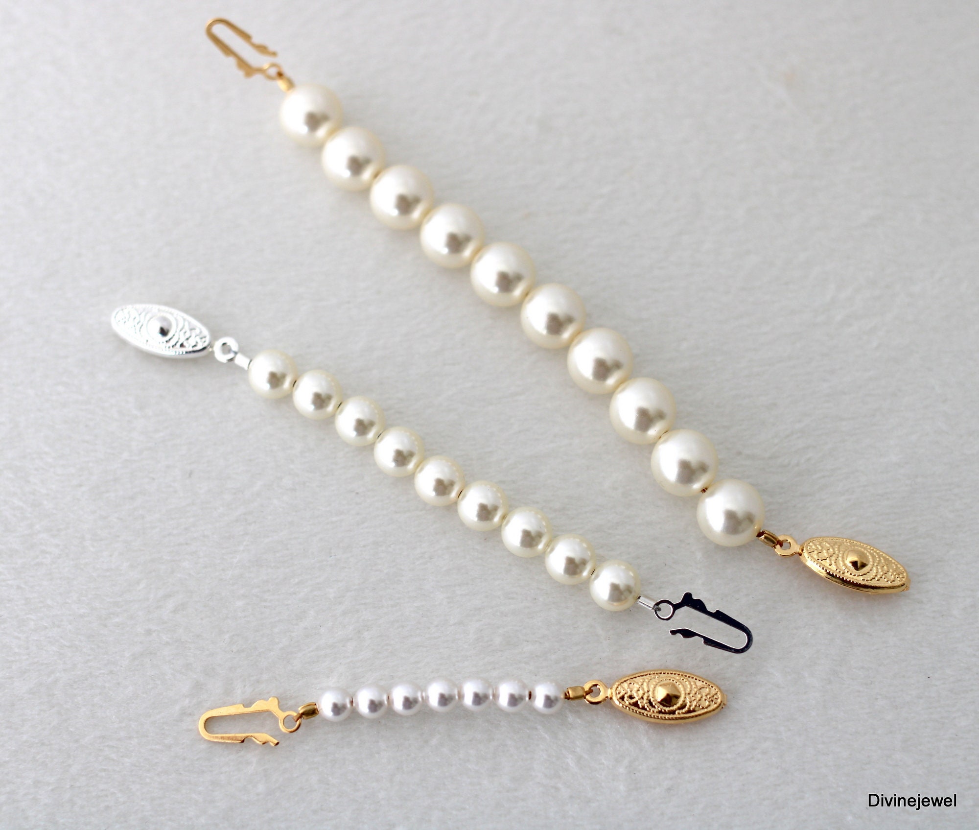 Pearl Necklace Extender, Necklace Extender, Fish Hook Extender