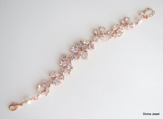Bracciale Regolabile Oro Rosa Con Zirconi Cubici E Ciondoli Dell'Amicizia - Gioiello Elegante Con Farfalla, Cuore, Fiore, Occhio Del Malocchio, Portafortuna Per Donne