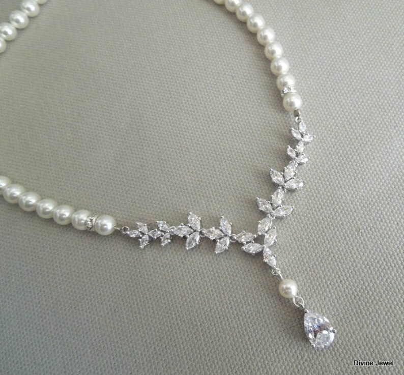 Bridal Necklace Set Bridal Jewelry Set Backdrop Necklace Etsy