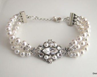 wedding pearl Bracelet,  GABY