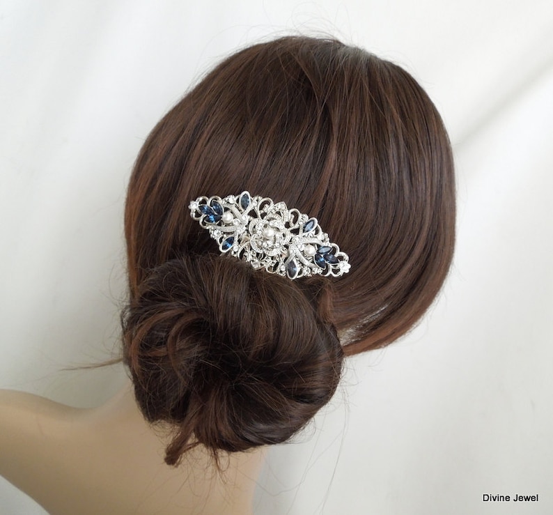Emerald Crystal Bridal Hair Comb, Gold Wedding Accessories, Flower and ...