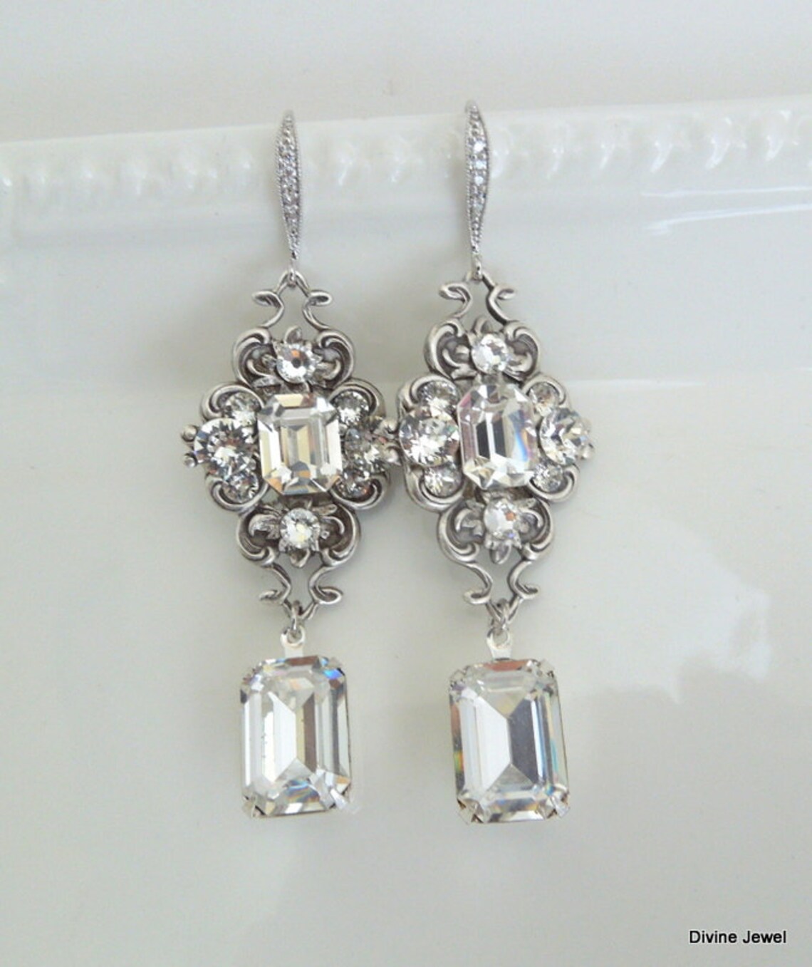 Crystal Bridal oorbellen bruiloft Strass oorbellen bruids Etsy