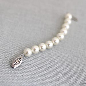 Extensor de collar de perlas: longitud ajustable, cierre de gancho de plata bañado en oro de 14 kt, 11 x 6 mm