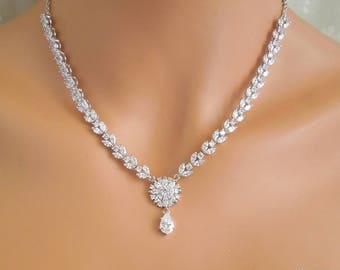 Bridal backdrop necklace, Wedding rhinestone necklace, Wedding Necklace bridal jewelry, backdrop necklace, statement necklace, PIPER