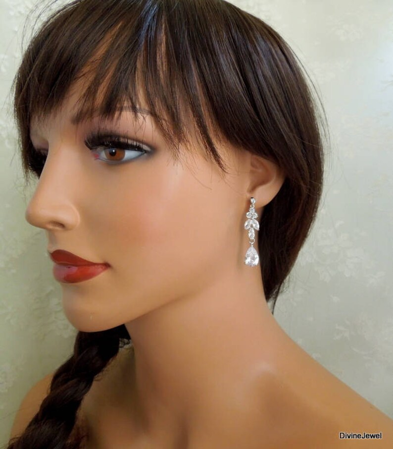rhinestone Earrings Bridal crystal Earrings vintage style bridal earrings LORNA bridal earrings chandelier wedding Rhinestone Earrings