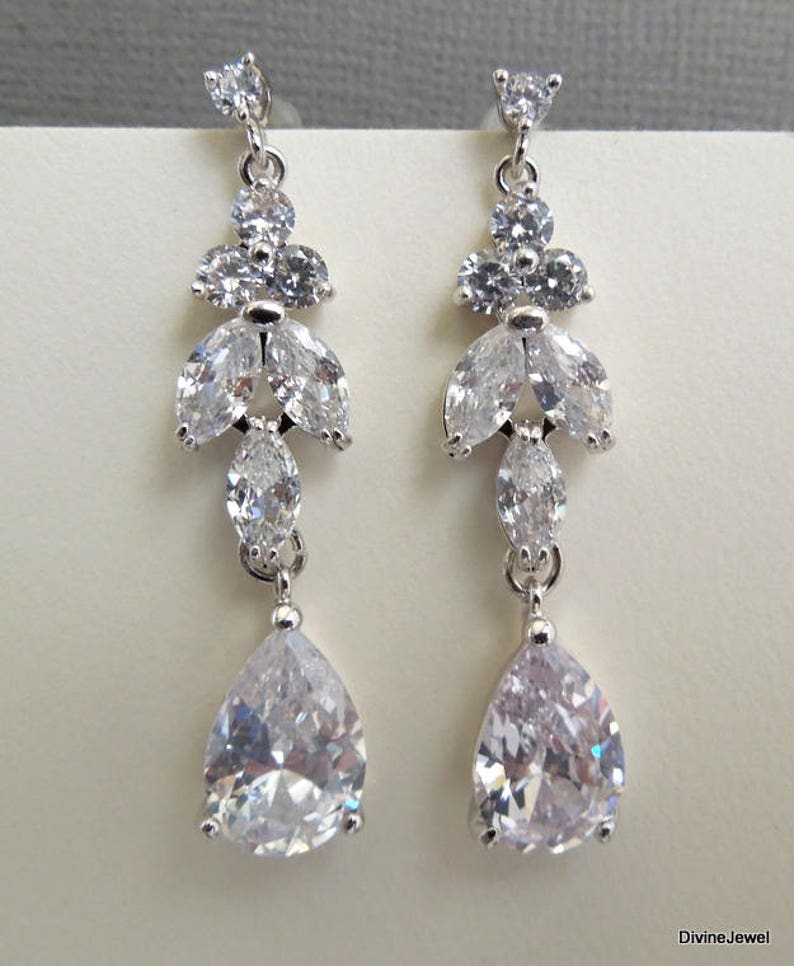 rhinestone Earrings Bridal crystal Earrings vintage style bridal earrings LORNA bridal earrings chandelier wedding Rhinestone Earrings