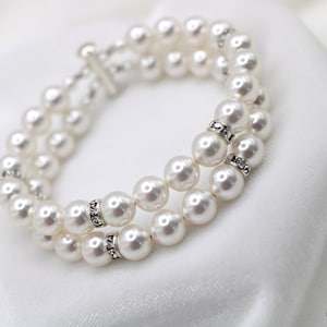 Bridal Pearl Bracelet: Ivory Pearls, Pearl Bridal Jewelry, Vintage Style, RENNE