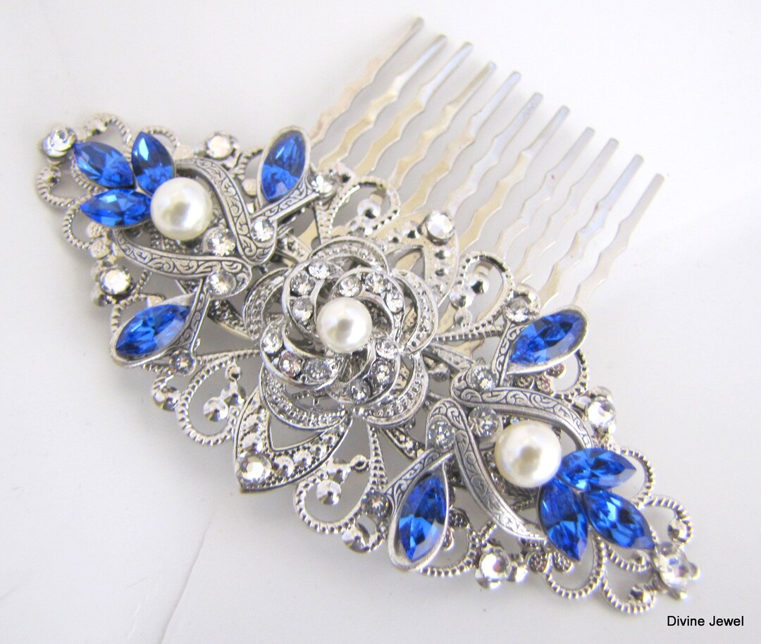 Pettine per capelli da sposa in stile vintage: accessorio per capelli da sposa con cristalli e perle - Italia