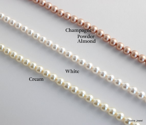 6MM Freshwater Pearl Necklace | Multi Strand White Real Pearl Necklaces |  18k Gold Over Sterling Silver Necklace – Huge Tomato
