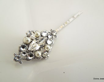 wedding Hair accessories, Pearl Hair Pins, pearl hair pins bridal, crystal hair pins wedding, rhinestone hair piece, pearl hair piece, GABY