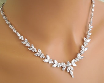 bridal necklace Backdrop Necklace Bridal rhinestone necklace crystal necklace wedding necklace statement necklace bridal jewelry LORNA