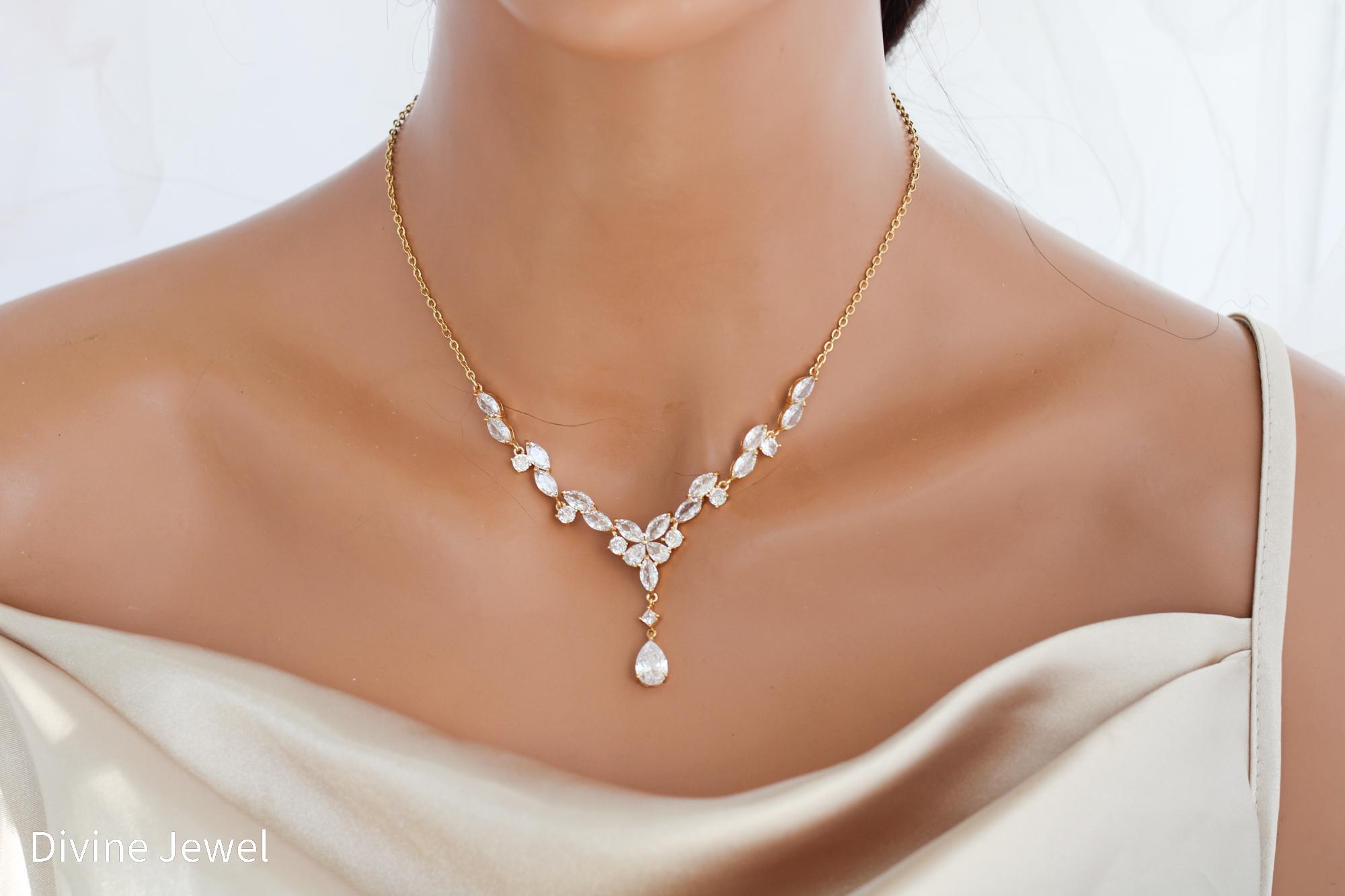 Parure Bijoux Mariage Collier + Boucles D'Oreilles Émeraude - Élégance Et Raffinement Pour Mariées Et Soirées