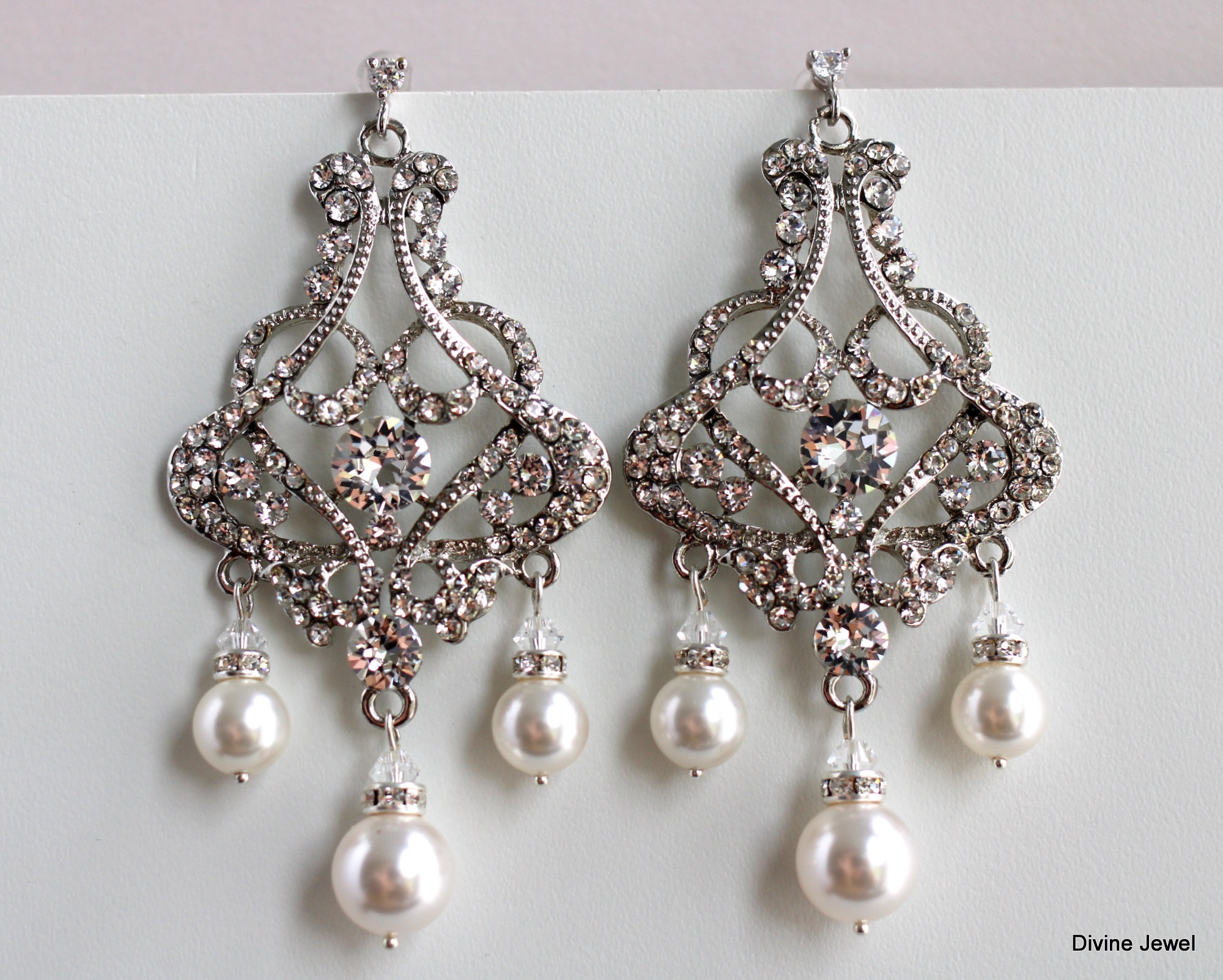 ☆TATIANA☆ Silver 925 Pearl Mix Chandelier Ribbon Earrings Designer fashion, Seoul-fully created | W Concept