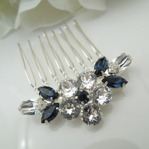 crystal hair comb, wedding hair comb, rhinestone hair comb, bridal hair comb, something blue, crystal hair comb, vintage style comb, Caelin