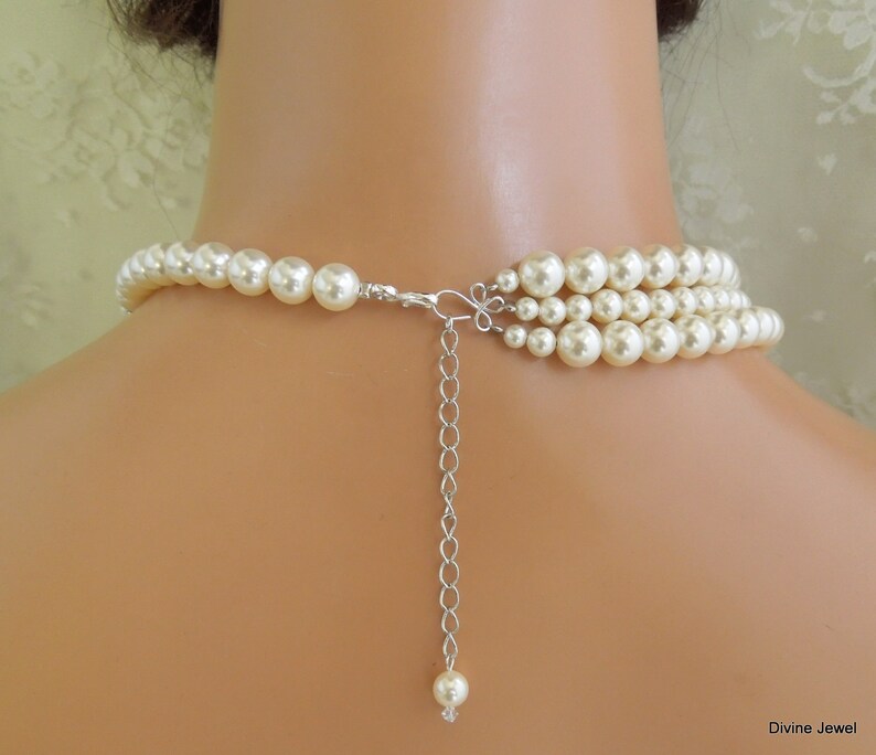 pearl and rhinestone wedding necklace