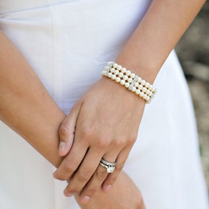pearl bracelet bridal, wedding bracelet pearl, wedding pearl jewelry, statement bracelet for women, wedding bracelet for bride,  FATIMA