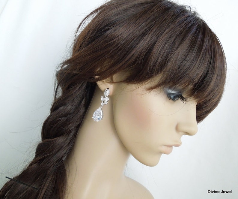 bridesmaid Earrings RACHAEL bridal Earrings chandelier Bridal crystal earrings rhinestone earrings Wedding Rhinestone Earrings