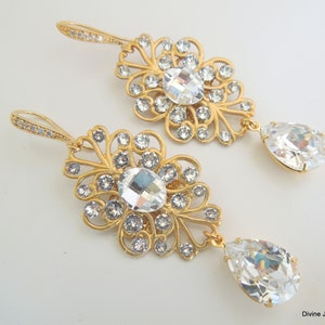 chandelier earrings gold, crystal earrings wedding, rhinestone earrings chandelier, rhinestone earrings long, earrings bridal gold, MORGAN