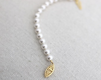 Pearl Necklace Extender: Adjustable Length, 14kt Gold Filled Fish Hook Clasp 12x6mm