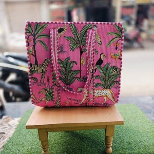 Sac fourre-tout à imprimé animal sac en coton matelassé sac de transport pour femme shopping ethnique Baho Hippie sac fourre-tout à usage quotidien