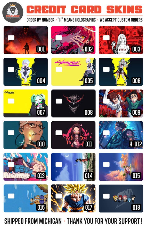 Credit Card Skins Set A - Etsy