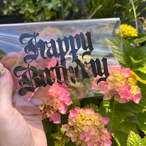 Decorazione per torta di compleanno con glitter gotici - Glitter nero - Decorazione per feste emo, alternative e spettrali