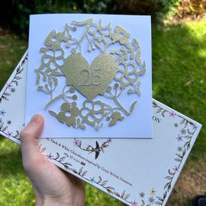 Personalised Handmade Wedding Anniversary Card – Custom Names & Dates – Unique Gift for Couples – Elegant Keepsake