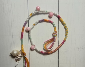 Sunset Shore Reusable Hair Wrap | Coastal Seashell Braid Accessory | Handmade Boho Beach Hair Tie