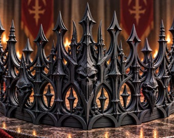 Defiance Emperor Crown | Dark Fantasy Cosplay Crown | Gothic Emperor Headpiece | Rebel King Costume Crown | Medieval Royal Crown