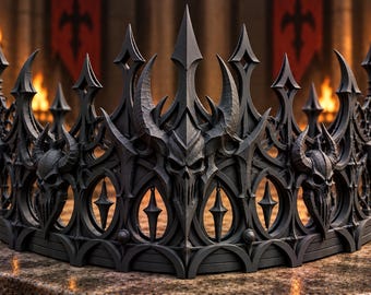 Demon Knight Crown | Dark Knight Cosplay Crown | Gothic Demon Headpiece | Dark Fantasy Medieval Costume Crown | Horror Crown