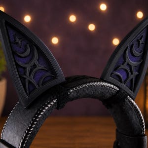 Void Elf Ears Headset Attachment | Dark Fantasy Cosmic Elven Headset Accessory