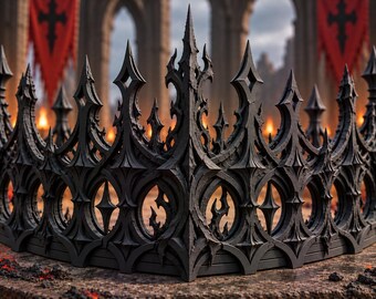 Cinder King Crown | Dark Fantasy Cosplay Crown | Gothic King Headpiece | Fire Kingdom Costume Crown | Medieval Fantasy Crown