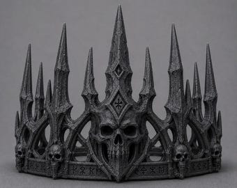 Lich King Cosplay Crown | Undead King Crown | Dark Fantasy Crown | Costume Crown
