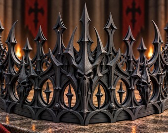 Demonic King Crown | Demon Cosplay Crown | Dark Fantasy King Headpiece | Gothic Demon Costume Crown | Halloween Horror Crown