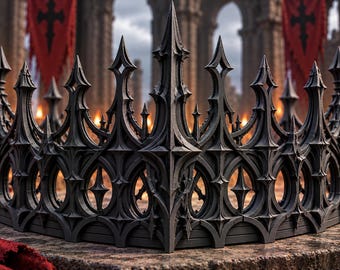 Black Sovereign Crown | Dark Fantasy Cosplay Crown | Gothic King Headpiece | Dark Royal Costume Crown | Medieval Fantasy Crown