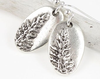 Silver Tree Earrings Silver Earrings Dangle Redwood Tree Jewelry Gift for Her Gifts Under 20 Nature Jewelry Pine Tree Earrings for Women