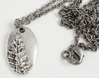 Silver Tree Necklace for Her Antique Silver Pendant Necklace Redwood Tree Pendant Silver Jewelry Gift for Nature Lovers Pine Tree Jewelry