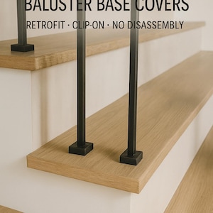 Tapas para bases de balaustres y postes divididos - Cubiertas para bases de postes de escaleras - Protectores para balaustres de escaleras - Faldón decorativo - Varios tamaños disponibles (paquete de 10)