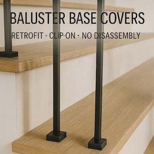Split Baluster & Post Base Caps - Stair Post Base Covers - Stair Spindle Shoe - Decorative Skirt - Multiple Sizes Available (10-Pack)