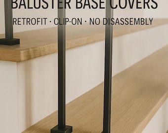 Split Baluster & Post Base Caps - Stair Post Base Covers - Stair Spindle Shoe - Decorative Skirt - Multiple Sizes Available (10-Pack)