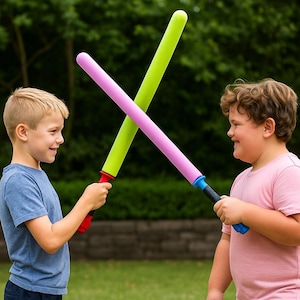 2-Pack 3D Printed Foam Sword Handle | Lightsaber Handle | Pool Noodle Sword | Kids Play or Cosplay | 3D Printed | Multiple Colors Available