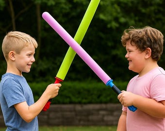 Foam Sword Handle 2-Pack: Lightsaber Style Kids Cosplay