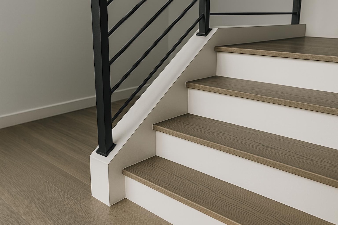 Angled Baluster & Post Base Split Caps - Newel Post Base Covers - Stair ...
