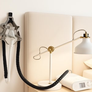 Wall Mounted CPAP Hose Hook – Universal CPAP Tubing Hanger – Hardware Included – Adhesive or Screw Mount – Multi colors
