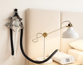 Wall Mounted CPAP Hose Hook – Universal CPAP Tubing Hanger – Hardware Included – Adhesive or Screw Mount – Multi colors