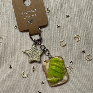 Avocado Toast Keychain | Handmade with Air Dry Clay & UV Resin