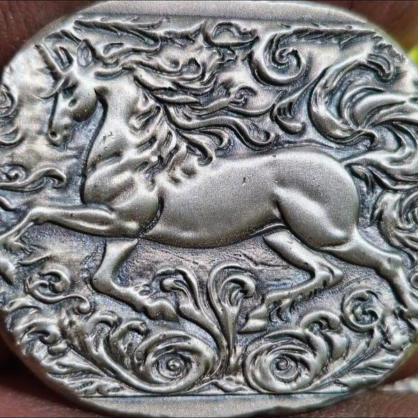 Unicorn Fairytale - Impression Relief Die Tool for Metal Stamping Artist CNC Made and Laser Engraved Works on Silver Leather Copper Brass