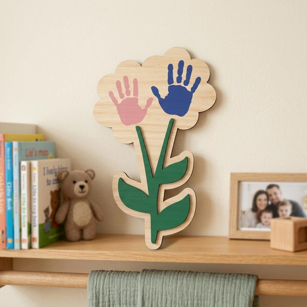Flower Handprint SVG for Kids, Mother’s Day Gift From Kids, Sibling ...