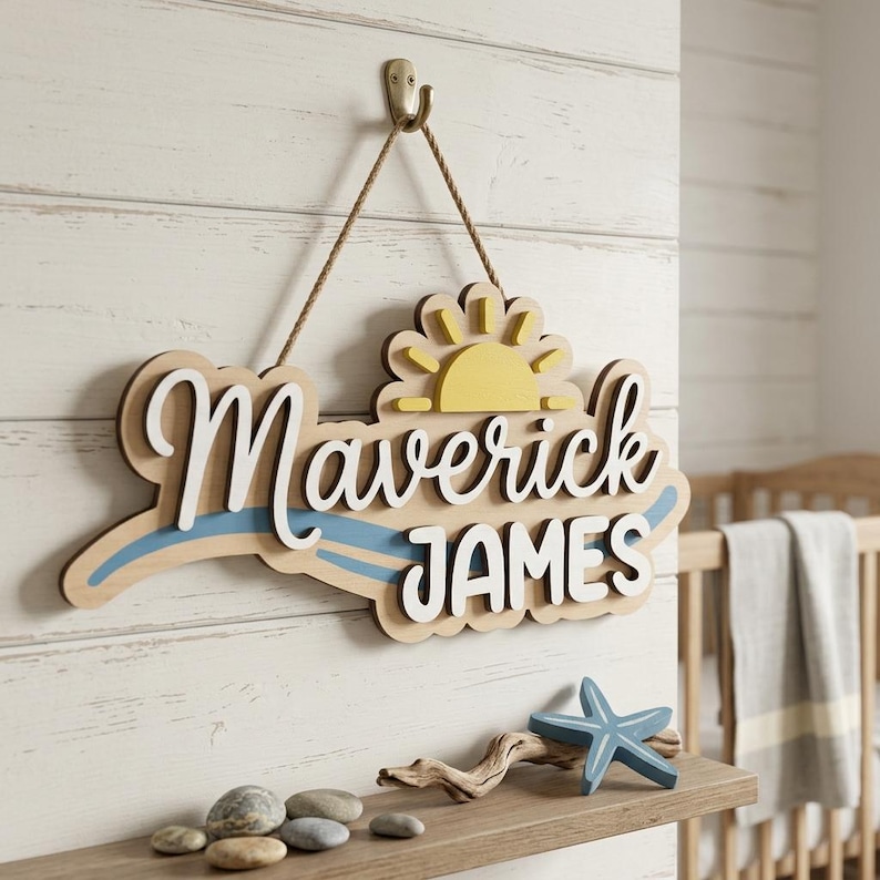 Personalized Boy Name Sign SVG, Custom Kids Name Sign SVG, Baby Boy ...